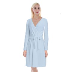 Beau Blue	 - 	long Sleeve Velvet Front Wrap Dress by ColorfulDresses