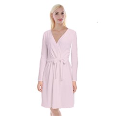 Primrose Pink	 - 	long Sleeve Velvet Front Wrap Dress by ColorfulDresses