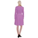 Spring Crocus Purple	 - 	Long Sleeve Velvet Front Wrap Dress View2