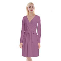 Sugar Plum Purple	 - 	long Sleeve Velvet Front Wrap Dress by ColorfulDresses