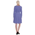 Blue Iris	 - 	Long Sleeve Velvet Front Wrap Dress View2