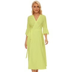 Key Lime Yellow	 - 	midsummer Wrap Dress by ColorfulDresses