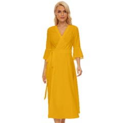 China Yellow	 - 	midsummer Wrap Dress by ColorfulDresses