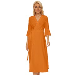 Carrot Orange	 - 	midsummer Wrap Dress by ColorfulDresses