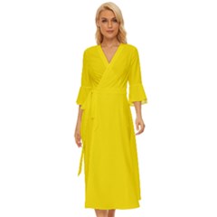 Bumblebee Yellow	 - 	midsummer Wrap Dress by ColorfulDresses