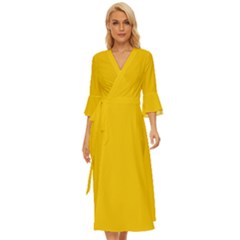 Canary Yellow	 - 	midsummer Wrap Dress by ColorfulDresses