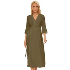 Martini Olive Brown	 - 	midsummer Wrap Dress by ColorfulDresses