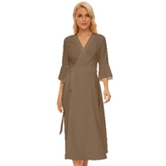 Otter Brown	 - 	midsummer Wrap Dress by ColorfulDresses