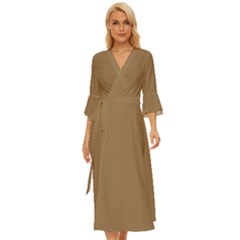 Tortilla Brown	 - 	midsummer Wrap Dress by ColorfulDresses