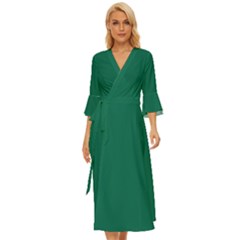 Bottle Green	 - 	midsummer Wrap Dress by ColorfulDresses