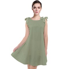 Artichoke Green	 - 	tie Up Tunic Dress by ColorfulDresses