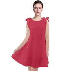 Cardinal Red	 - 	tie Up Tunic Dress by ColorfulDresses