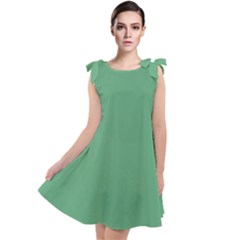 Shiny Shamrock Green	 - 	tie Up Tunic Dress by ColorfulDresses