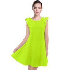 Bitter Lime	 - 	tie Up Tunic Dress by ColorfulDresses