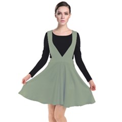 Artichoke Green	 - 	plunge Pinafore Dress by ColorfulDresses