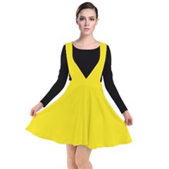 Bumblebee Yellow	 - 	plunge Pinafore Dress by ColorfulDresses