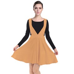 Sandy Orange	 - 	plunge Pinafore Dress by ColorfulDresses