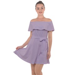 Lilac Luster Purple	 - 	off Shoulder Velour Dress by ColorfulDresses