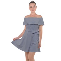 Lava Grey	 - 	off Shoulder Velour Dress by ColorfulDresses