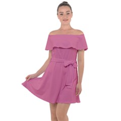 Pale Violet Pink	 - 	off Shoulder Velour Dress by ColorfulDresses