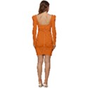 Spanish Orange	 - 	Long Sleeve Ruched Stretch Jersey Dress View4