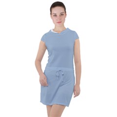 Cashmere Blue	 - 	drawstring Hooded Dress by ColorfulDresses