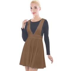 Brown Bear	 - 	plunge Pinafore Velour Dress by ColorfulDresses