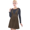 Espresso Brown	 - 	Plunge Pinafore Velour Dress View1