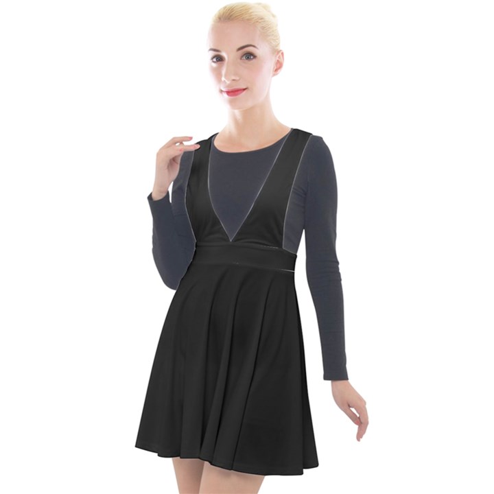 Eerie Black	 - 	Plunge Pinafore Velour Dress