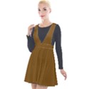 Dirt Brown	 - 	Plunge Pinafore Velour Dress View1