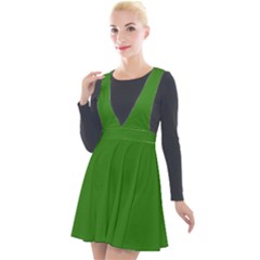 Medium Spring Green	 - 	plunge Pinafore Velour Dress by ColorfulDresses