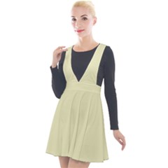 Pale Spring Bud	 - 	plunge Pinafore Velour Dress by ColorfulDresses