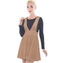 Toast Brown	 - 	Plunge Pinafore Velour Dress View1