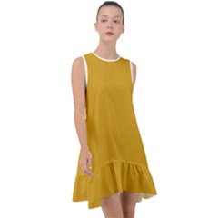 Goldenrod Orange	 - 	frill Swing Dress by ColorfulDresses