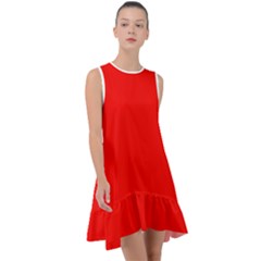 Candy Apple Red	 - 	frill Swing Dress by ColorfulDresses