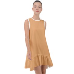 Mellow Apricot Orange	 - 	frill Swing Dress by ColorfulDresses