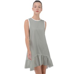 Silver Cloud Grey	 - 	Frill Swing Dress