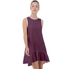 Wine Dregs	 - 	frill Swing Dress by ColorfulDresses