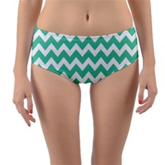 Chevron Pattern Giftt Reversible Mid-waist Bikini Bottoms by GardenOfOphir