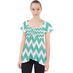 Chevron Pattern Giftt Lace Front Dolly Top by GardenOfOphir