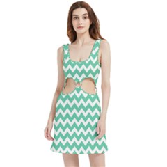 Chevron Pattern Giftt Velour Cutout Dress by GardenOfOphir