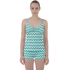 Chevron Pattern Giftt Tie Front Two Piece Tankini by GardenOfOphir