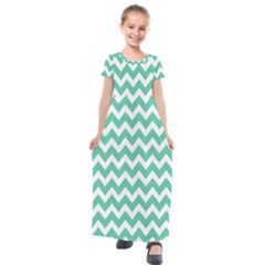 Chevron Pattern Giftt Kids  Short Sleeve Maxi Dress by GardenOfOphir