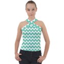 Chevron Pattern Giftt Cross Neck Velour Top View1