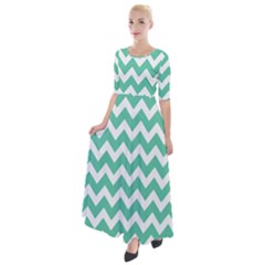 Chevron Pattern Giftt Half Sleeves Maxi Dress by GardenOfOphir