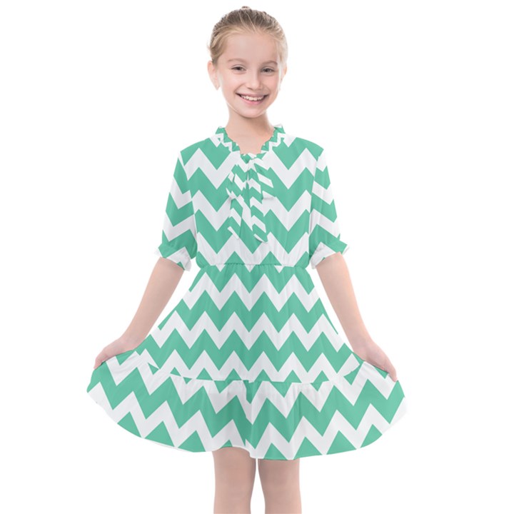 Chevron Pattern Giftt Kids  All Frills Chiffon Dress