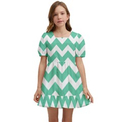 Chevron Pattern Giftt Kids  Short Sleeve Dolly Dress by GardenOfOphir