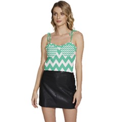 Chevron Pattern Giftt Flowy Camisole Tie Up Top by GardenOfOphir