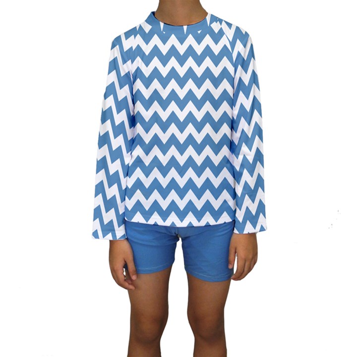 Chevron Pattern Gifts Kids  Long Sleeve Swimwear