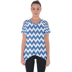 Chevron Pattern Gifts Cut Out Side Drop Tee by GardenOfOphir